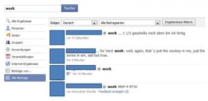 Facebook Status Updates neue Suche