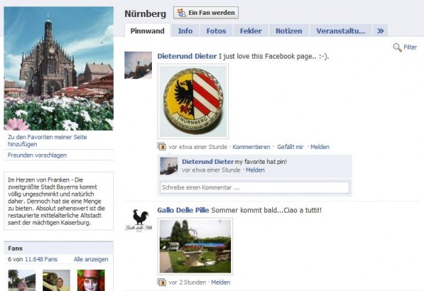 Facebook Fanpage Nürnberg