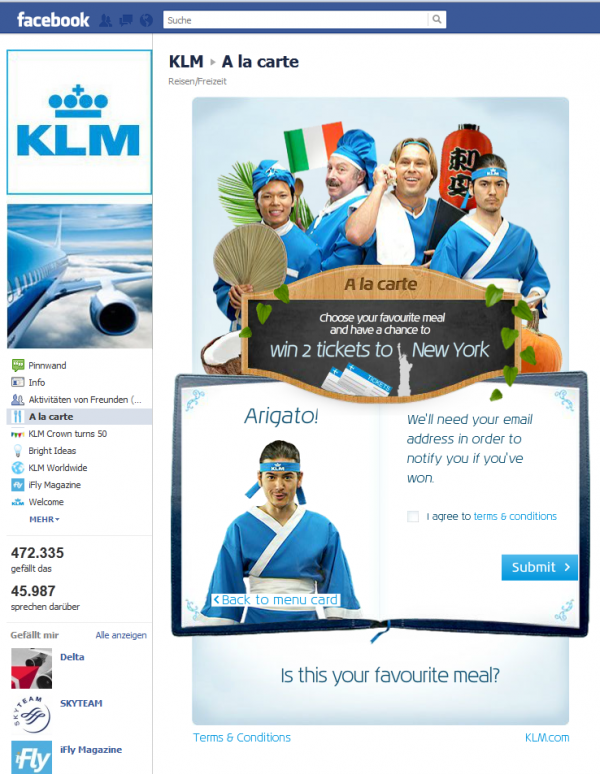 KLM A la carte