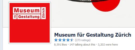 Facebook Seite "Museum für Gestaltung Zürich"