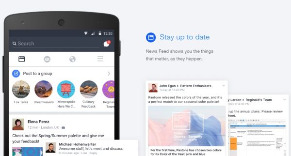Workplace by Facebook News Feed