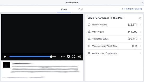 Facebook Video Insights
