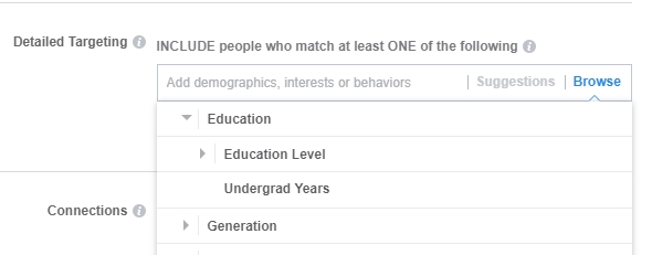 Facebook Targeting Education