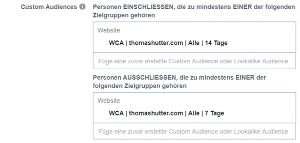 Screenshot: Custom Audiences, Facebook Business Manager