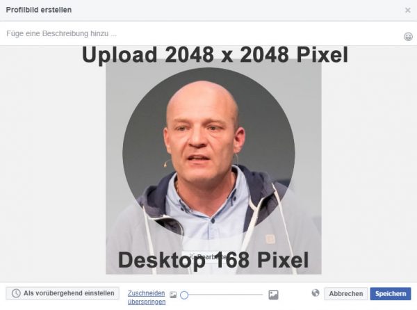 Facebook Profilbild 2048 x 2048 Pixel